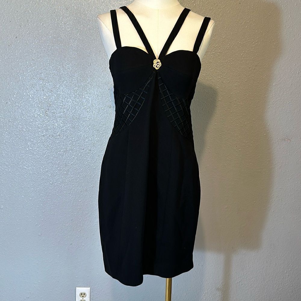 Alberto Makali women’s black mini cocktail dress size 10 made in the USA